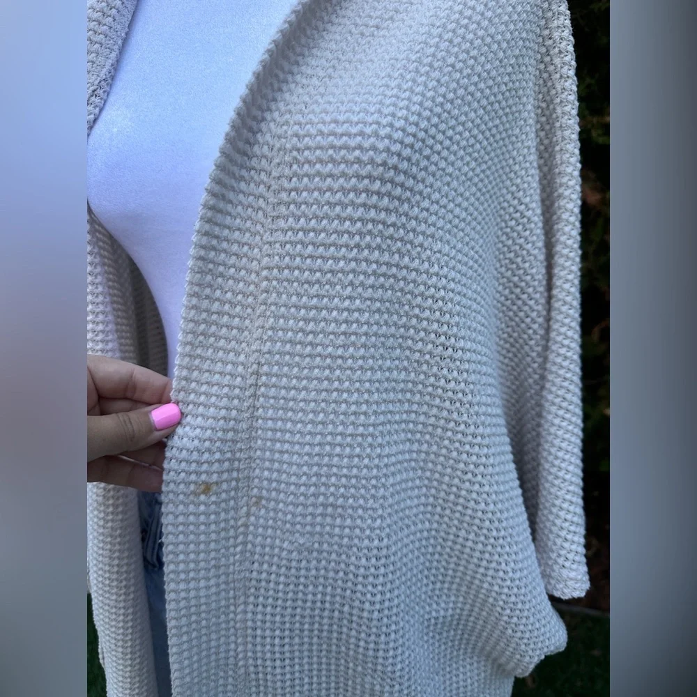 Free People Ivory Cardigan Women’s One Size Slouchy Oversized Sweater